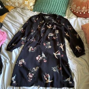 Floral navy blue dress